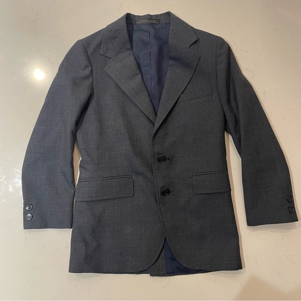 Vintage Boys Classic Dark Gray Two-Button Blazer size 10